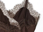 Brown Lace Slip Mini Dress