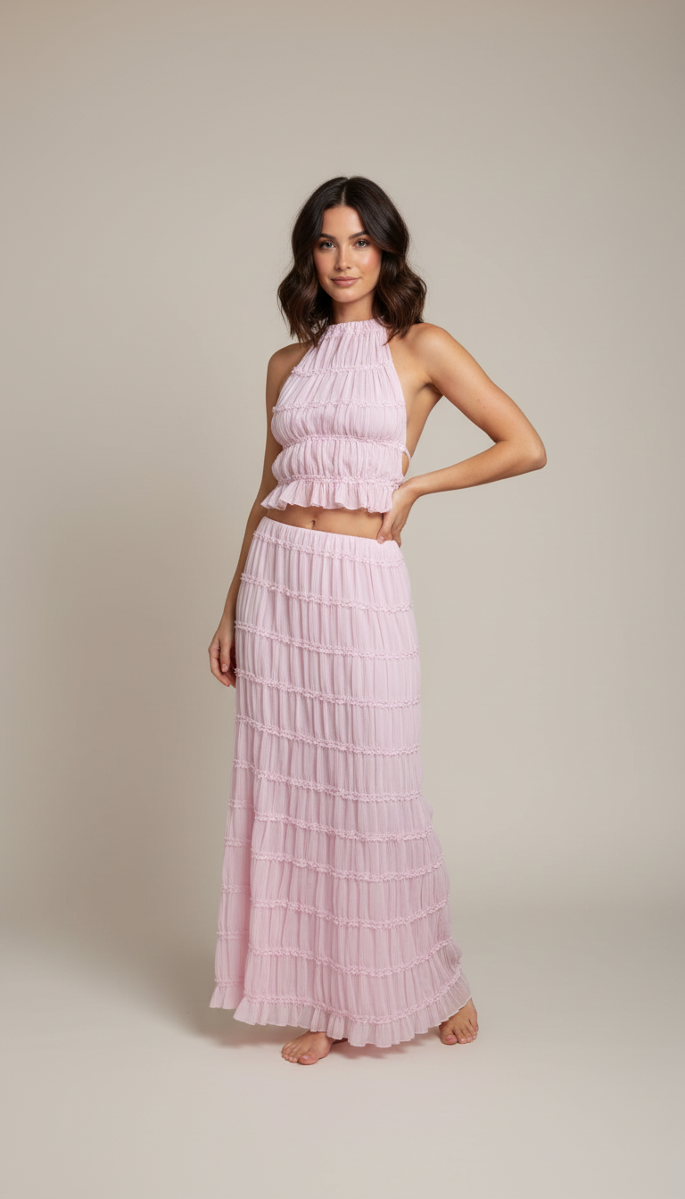 Halter Backless Two-Piece Set