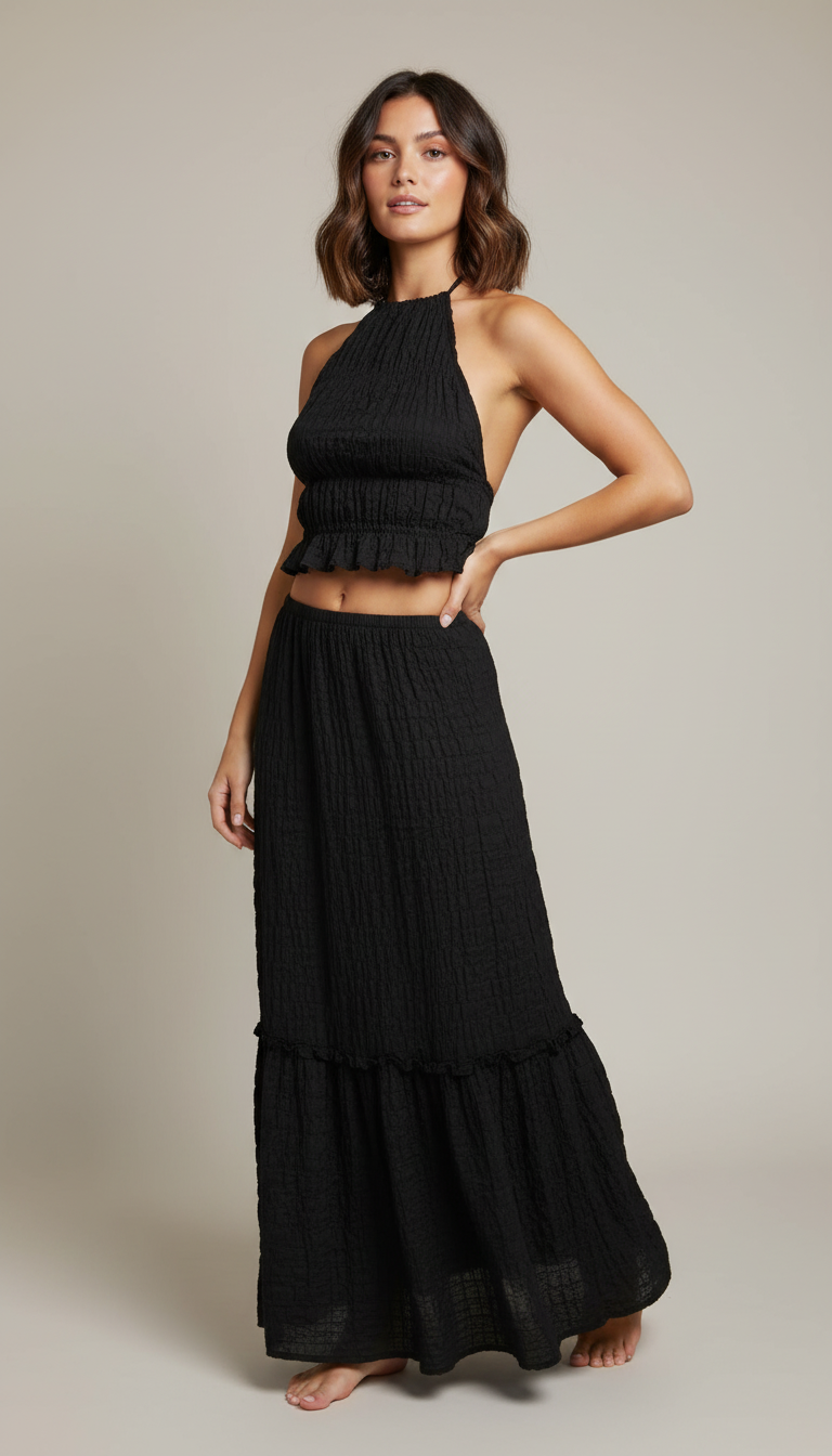 Halter Backless Two-Piece Set