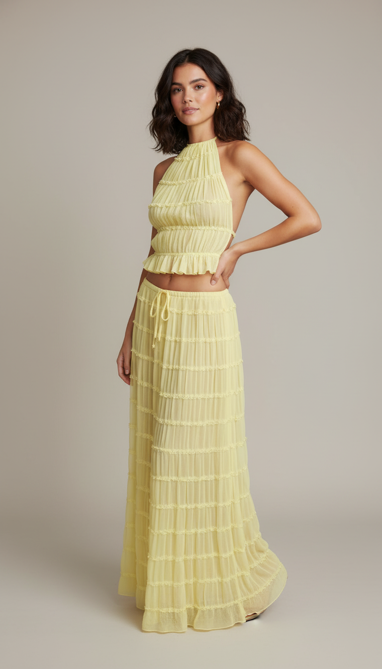 Halter Backless Two-Piece Set