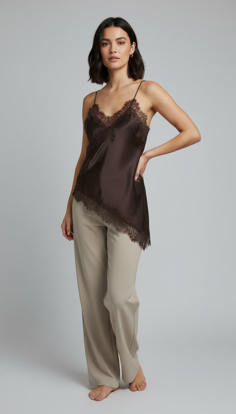 Black Lace Camisole Top