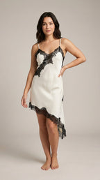 Brown Lace Slip Mini Dress