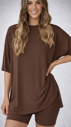 Split Hem Top & Biker Shorts