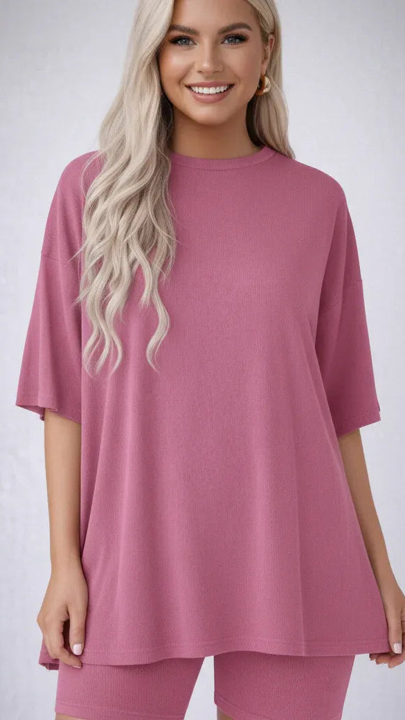 Split Hem Top & Biker Shorts